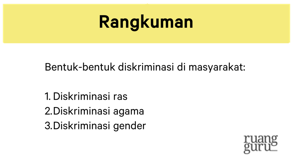 3 Bentuk Diskriminasi Yang Kerap Terjadi Di Masyarakat | Sosiologi Kelas 12